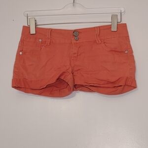 Indigo Rein Women's Vibrant Orange Jean Shorts